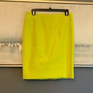 Ann Taylor neon yellow pencil skirt EUC
